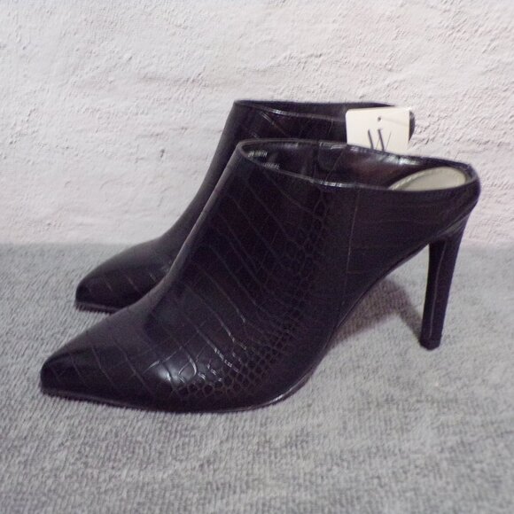 Worthington Croc Embossed Black Leather 4" Heel Size 6 New with Tag - Picture 3 of 4